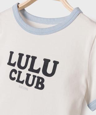 Tee-shirt manches courtes avec inscription bébé fille - LuluCastagnette vue2 - LULU CASTAGNETTE GEMO FOR GOOD - GEMO