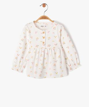 Tee-shirt à manches longues façon blouse bébé fille vue1 - GEMO 4G BEBE - GEMO