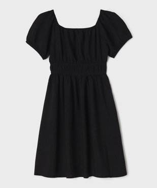 Robe manches courtes col Bardot en viscose fille vue1 - GEMO 4G FILLE - GEMO