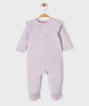 Pyjama en coton avec volants sur les épaules bébé fille vue1 - GEMO 4G BEBE - GEMO