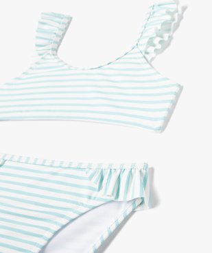 Maillot de bain fille 2 pièces à finitions dentelées et motifs exotiques vue2 - GEMO (ENFANT) - GEMO