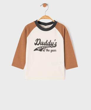 Tee-shirt à manches longues contrastantes bébé garçon vue1 - GEMO 4G BEBE - GEMO