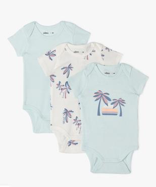 Bodies à manches courtes à motifs palmiers bébé garçon (lot de 3) vue1 - GEMO 4G BEBE - GEMO