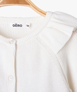 Gilet en coton avec volants sur le col bébé fille vue2 - GEMO(BEBE DEBT) - GEMO