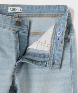 Bermuda en jean stretch coupe slim taille ajustable garçon vue2 - GEMO 4G GARCON - GEMO