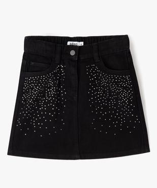 Jupe en denim avec strass fille vue2 - GEMO 4G FILLE - GEMO