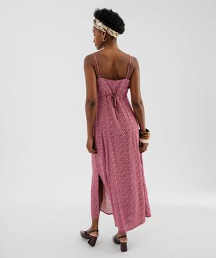 Robe longue fluide et fleurie à fines bretelles femme vue3 - GEMO(FEMME PAP) - GEMO