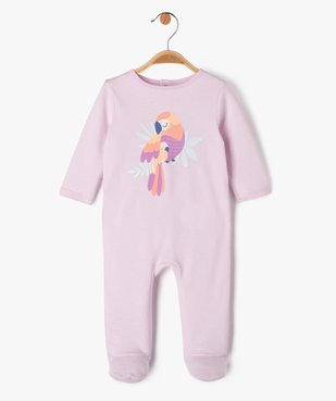 Pyjama dors-bien en coton avec motif pailleté bébé fille vue1 - GEMO 4G BEBE - GEMO