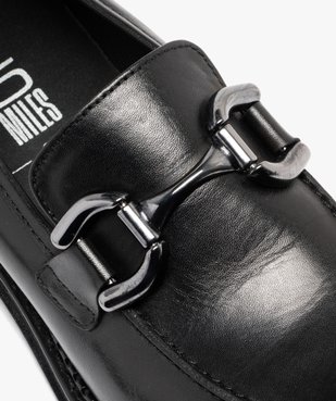 Mocassins femme dessus en cuir et à semelle épaisse crantée vue7 - 5 MILES - GEMO