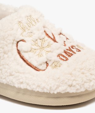 Chaussons enveloppants en sherpa avec broderie scintillante femme vue6 - GEMO(HOMWR FEM) - GEMO