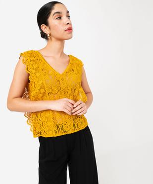Blouse sans manches encolure V en dentelle et crochet femme vue1 - GEMO(FEMME PAP) - GEMO
