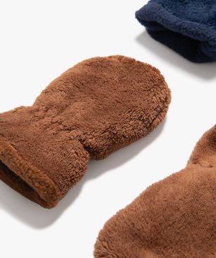 Moufles en fourrure imitation bébé garçon (lot de 2 paires) vue2 - GEMO(BEBE DEBT) - GEMO