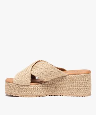 Sandales femme à talon compensé et à brides en corde tressée  vue3 - SANS MARQUE - GEMO