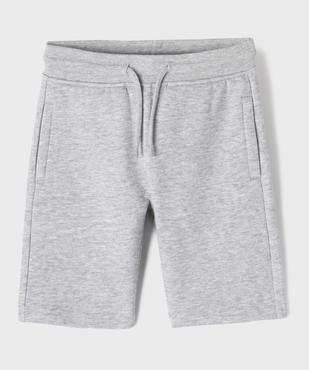 Bermuda en molleton gratté avec taille ajustable garçon vue1 - GEMO (ENFANT) - GEMO