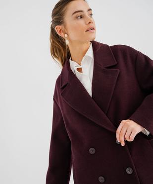 Manteau long croisé à double boutonnage et col femme vue2 - GEMO(FEMME PAP) - GEMO