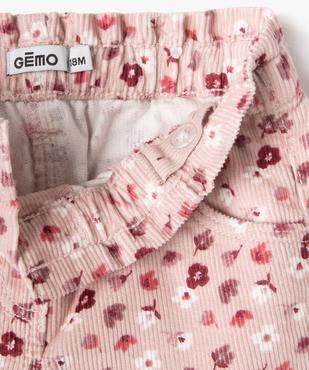 Short en velours à taille élastiquée et revers bébé fille vue2 - GEMO 4G BEBE - GEMO