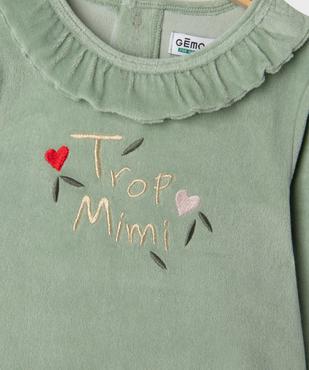 Pyjama en velours 2 pièces imprimé cœurs bébé fille vue8 - GEMO 4G BEBE - GEMO