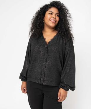 Gilet femme grande taille pailletée à gros boutons vue1 - GEMO (G TAILLE) - GEMO