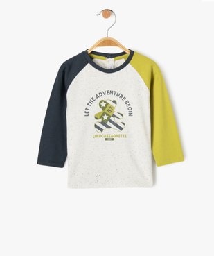 Tee-shirt manches longues raglan imprimé bébé garçon - LuluCastagnette vue1 - LULUCASTAGNETTE - GEMO