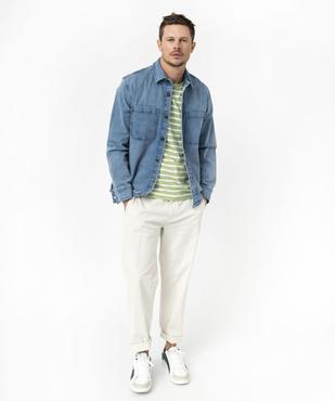 Tee-shirt à manches courtes rayé homme vue5 - GEMO (HOMME) - GEMO
