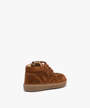 Chaussures en cuir velours à lacets bébé garçon - NA! vue4 - NA! - GEMO