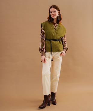 Veste kimono courte sans manches en jacquard femme vue4 - GEMO(FEMME PAP) - GEMO