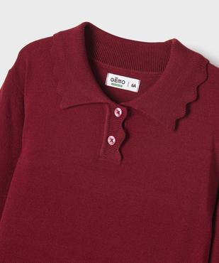 Pull fin en viscose avec col fantaisie fille vue2 - GEMO 4G FILLE - GEMO