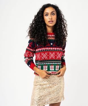 Pull de Noël multicolore femme  vue2 - PREMIER PRIX BY GEMO - GEMO