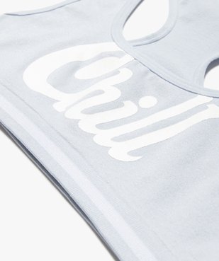Brassière fille en microfibre imprimé avec dos nageur vue2 - GEMO 4G FILLE - GEMO