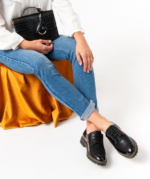 Derby verni avec semelle crantée femme vue1 - GEMO (CASUAL) - GEMO