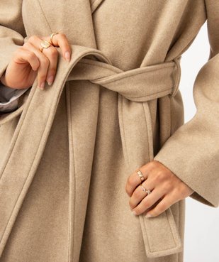 Manteau long aspect drap de laine femme vue2 - GEMO(FEMME PAP) - GEMO