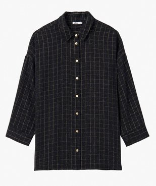 Chemise femme à carreaux en fil pailleté manches 3/4 vue4 - GEMO(FEMME PAP) - GEMO