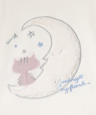 Pyjama en velours avec motif chat et lune fille vue2 - GEMO (ENFANT) - GEMO