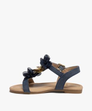 Sandales fille unies à fines brides et fleurs en tulle vue3 - GEMO (ENFANT) - GEMO