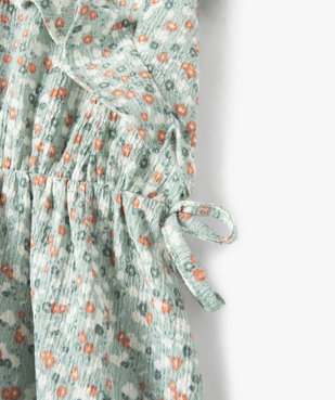 Robe fille fleurie en maille gaufrée vue2 - GEMO (ENFANT) - GEMO