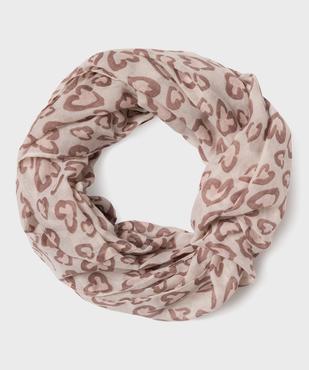 Foulard tour de cou à motifs coeurs fille vue1 - GEMO 4G FILLE - GEMO