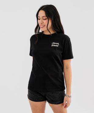 Tee-shirt manches courtes avec inscription positive femme vue2 - GEMO 4G FEMME - GEMO