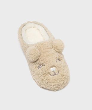 Chaussons mules fourrées à détails en relief femme vue5 - GEMO(HOMWR FEM) - GEMO