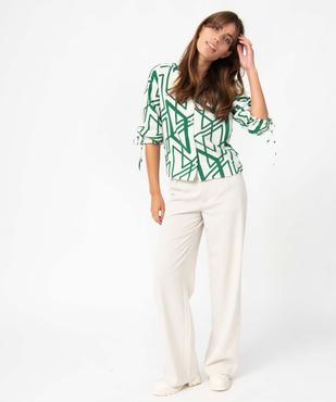 Chemise femme en matière texturée et imprimée avec manches 3/4 fantaisie vue5 - GEMO(FEMME PAP) - GEMO