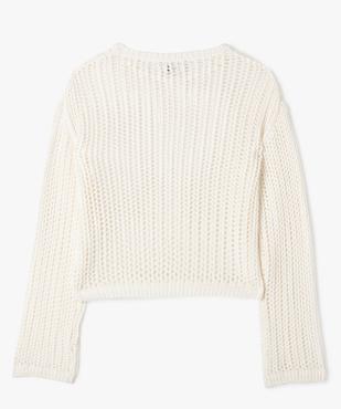 Pull court et loose en large maille ajourée fille vue7 - GEMO 4G FILLE - GEMO