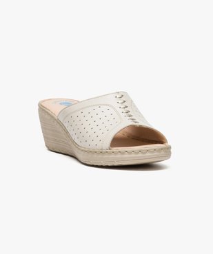 Mules confort ouvertes en cuir  vue2 - CONFORTSOFT - GEMO