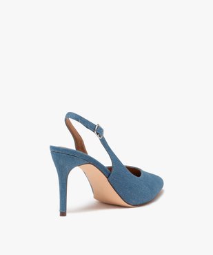 Escarpins à talon aiguille et bout pointu en toile denim femme - Valentina Baldano vue5 - VALENTINA BALDA - GEMO