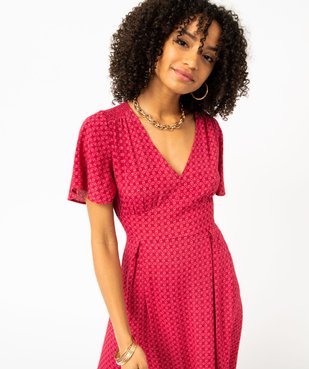 Robe longue taille empire à manches courtes femme vue3 - GEMO(FEMME PAP) - GEMO