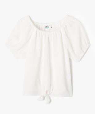 Blouse à manches ballon avec nœud en viscose froissée fille vue1 - GEMO 4G FILLE - GEMO