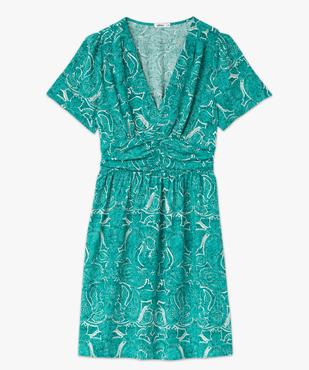 Robe imprimée à manches courtes avec taille drapée femme vue4 - GEMO(FEMME PAP) - GEMO