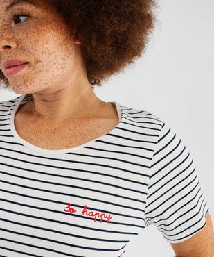 Chemise de nuit à manches courtes et col rond femme grande taille vue5 - GEMO 4G FEMME - GEMO