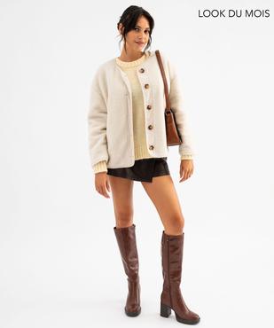 Ensemble trois pièces veste, pull et jupe short pour femme - GEMO