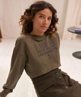 Sweat large avec motifs brodés femme - LuluCastagnette vue1 - LULUCASTAGNETTE - GEMO