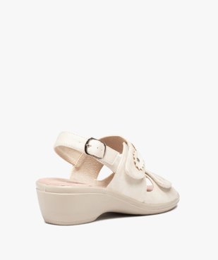 Sandales femme confort à talon et brides scratch vue4 - GEMO 4G FEMME - GEMO