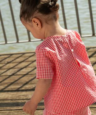 Blouse à manches courtes motif vichy bébé fille vue2 - GEMO(BEBE DEBT) - GEMO